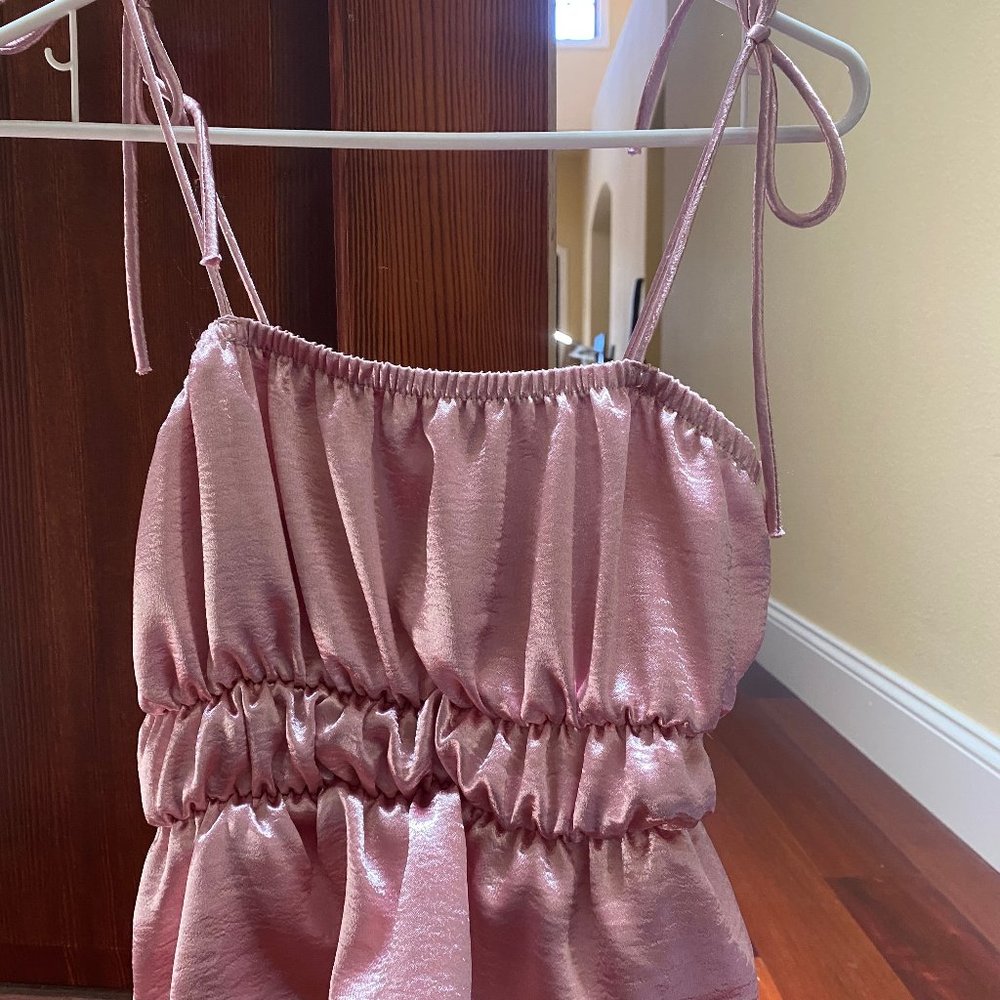 Pink Satin Top
